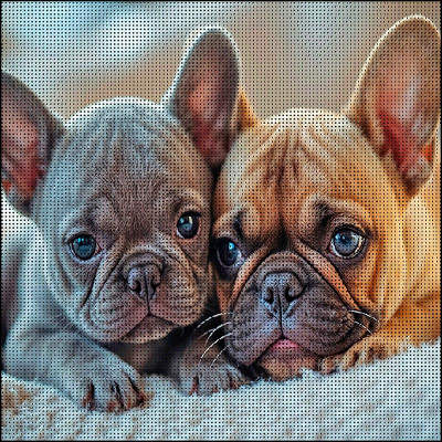 Алмазна картина Strateg Два бульдлжки 30x30 см FZ3030-03