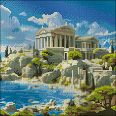 Алмазна картина Strateg Стародавнє місто 30x30 см FZ3030-16
