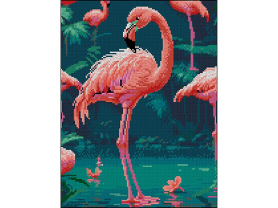 Алмазна картина Strateg Рожевий фламінго 30x40 см FZ3040-11