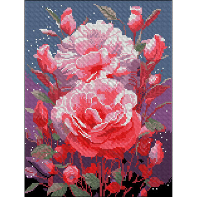 Алмазна картина Strateg Яскраві троянди 30x40 см FZ3040-20