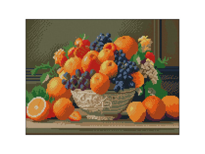 Алмазна картина Strateg Ваза з фруктами 30x40 см FZ3040-28