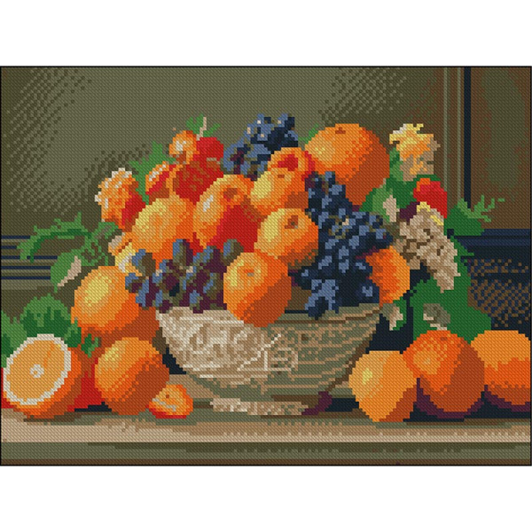 Алмазна картина Strateg Ваза з фруктами 30x40 см FZ3040-28