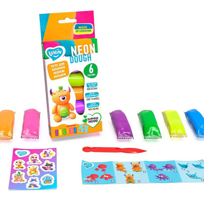 Набір для ліплення з тістом 6 кольорів Neon Assorted TM Lovin 41197