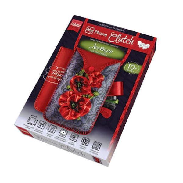 Вишивка стрічками My Phone Clutch Макі DankoToys 5581 01 Вишивка стрічками My Phone Clutch Макі DankoToys 5581 01