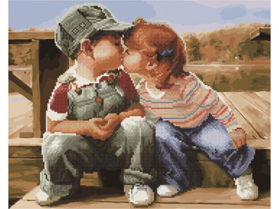 Алмазний живопис "Дитяча закоханість" 40х50 см GZS1053
