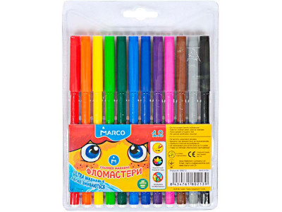 Фломастери 12 кольорів MARCO 97790 Фломастери 12 кольорів MARCO 97790
