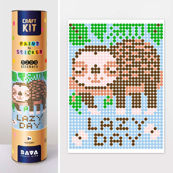 Картина за номерами наклейками Умняшка "Лінивець" 33 на 48см 1200 стікерів 1821 Картина за номерами наклейками Умняшка "Лінивець" 33 на 48см 1200 стікерів 1821