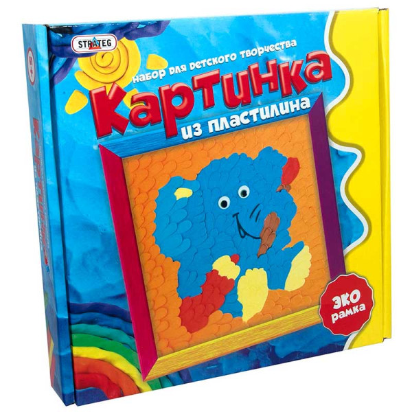 Картинка з пластиліну "Слон" (рос.) в кор-ці 25см-25см-5 см 40011 Картинка з пластиліну "Слон" (рос.) в кор-ці 25см-25см-5 см 40011