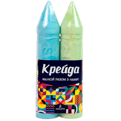 Крейда Олівець великий - 2 штуки Strateg кольорова (50125) 50125