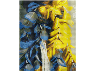 Алмазна мозаика Жовтоблакитне піря Strateg 30х40 см KB101