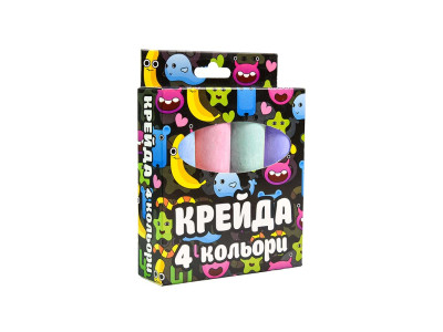 Крейда Strateg Велика кругла - 4 штуки різнокольорова 50115