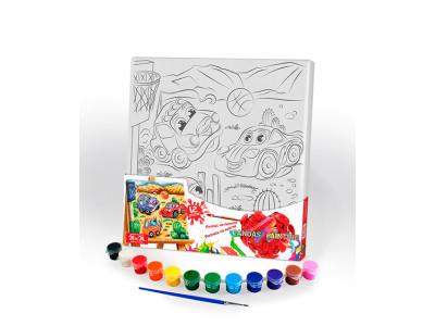 Картина за номерами Danko Toys "Canvas Painting" машинки 31x31 см PX-05-03