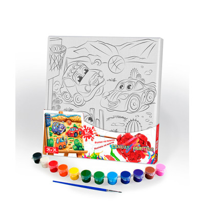 Картина за номерами Danko Toys "Canvas Painting" машинки 31x31 см PX-05-03