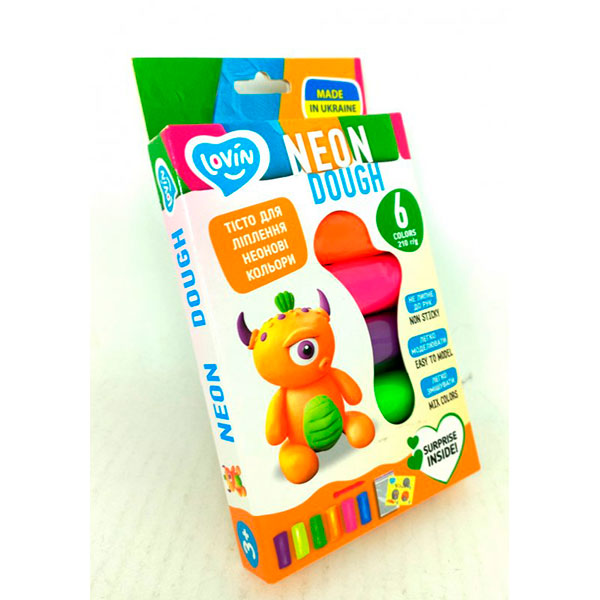Набір для ліплення з тістом 6 кольорів Neon TM Lovin 41176 Набір для ліплення з тістом 6 кольорів Neon TM Lovin 41176
