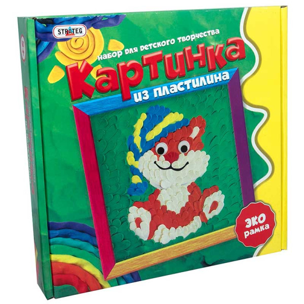 Картинка з пластиліну "Котик" (рос.) в кор-ці 25см-25см-5см 4001 Картинка з пластиліну "Котик" (рос.) в кор-ці 25см-25см-5см 4001