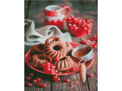 Алмазна картина Печиво з ягодами Strateg 40х50 см L-219