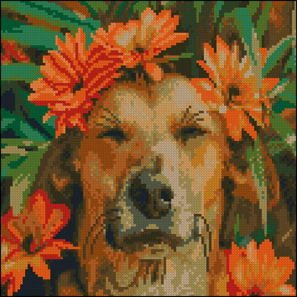 Алмазна картина Strateg Щасливий пес 30x30 см FZ3030-09