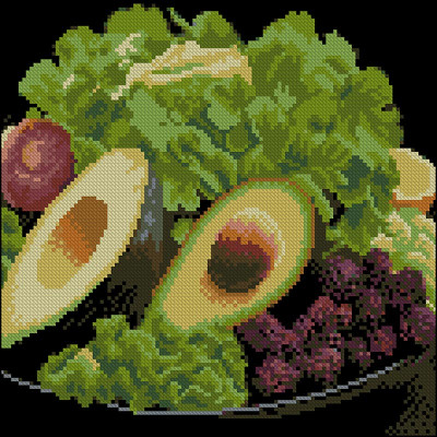 Алмазна картина Strateg Авокадо й зелень 30x30 см FZ3030-35