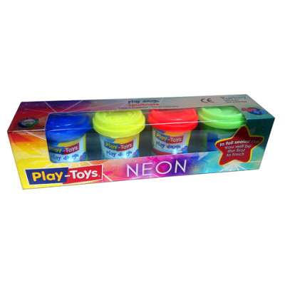Маса для ліплення Play Toys Neon у відерці P-T 4122 Neon Маса для ліплення Play Toys Neon у відерці P-T 4122 Neon
