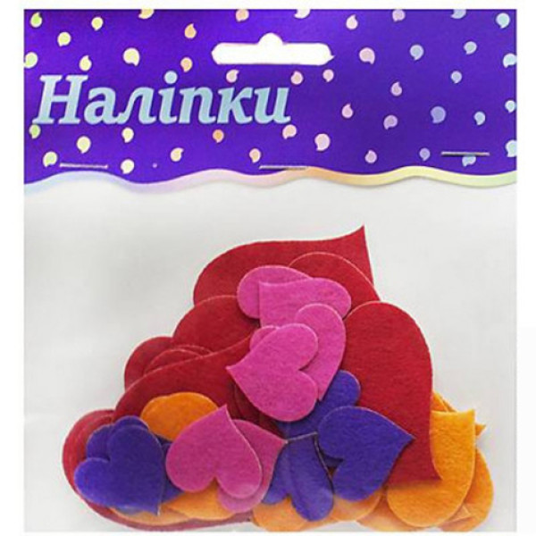 Набір наклейок із фетру "Серця" НФ-03