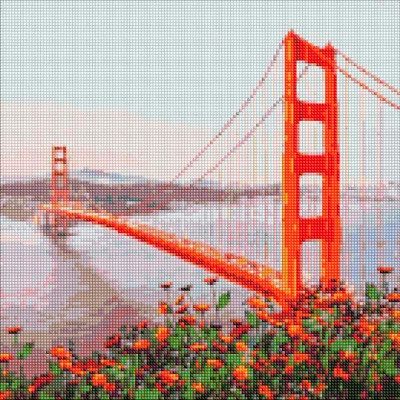 Алмазна мозаїка "Ранковий Сан-Франциско" Ідейка AMO7177 40х40 см AMO7177