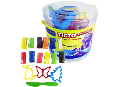 Набір для ліплення Пластилін у відерці з формочками 31000 Набір для ліплення Пластилін у відерці з формочками 31000