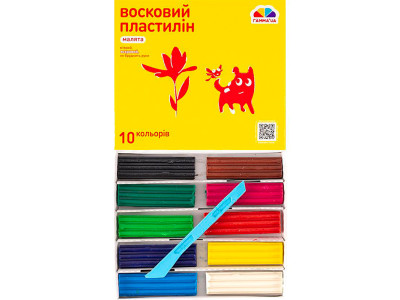 Пластилін восковий "Малята" 10 кольорів 120 г "Гамма" 110476 Пластилін восковий "Малята" 10 кольорів 120 г "Гамма" 110476