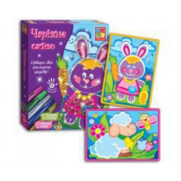 Гліттерна розмальовка Чарівне сяйво Зайченя (укр.) VT4801-19