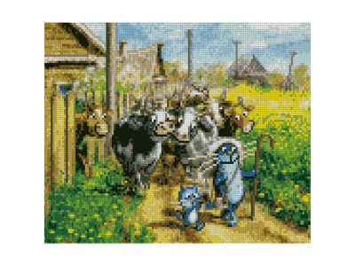 Алмазна картина "Веселі пастушки" 30х40 см HX090