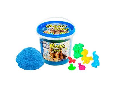 Кінетичний пісок Magic sand блакитного кольору у відрі 1 кг 372-2