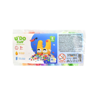 Повітряний пластилін Strateg UDO Clay 8 шт. брикет 6 г. 30896