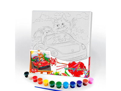 Картина за номерами Danko Toys "Canvas Painting" Кіт в автомобілі 31 на 31 PX-07-10 Картина за номерами Danko Toys "Canvas Painting" Кіт в автомобілі 31 на 31 PX-07-10