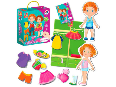 Магнітна вдягальня Vladi Toys Олівер і Мія 31 елемент VT3702-12 Магнітна вдягальня Vladi Toys Олівер і Мія 31 елемент VT3702-12