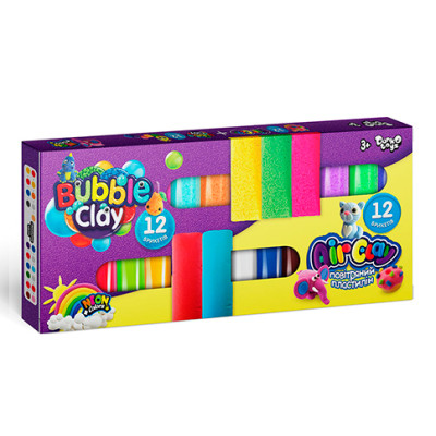 Повітряний пластилін DankoToys "Air Clay+Bubble Clay" різнобарвний ARBB-02-01U