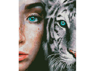 Алмазна картина Блакитні очі Strateg 40х50 см L-237