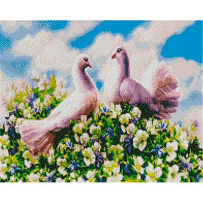Алмазна картина Любов голубів Strateg 40х50 см L-363