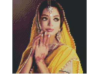 Алмазна картина Дівчина в сарі Strateg 30х30 см CA-0053