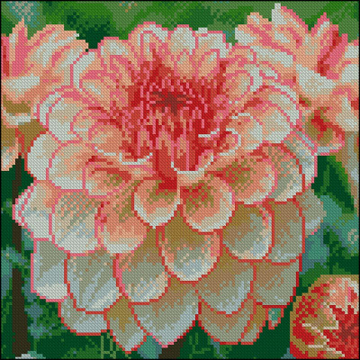 Алмазна картина Strateg Яскрава жоржина 30x30 см FZ3030-08