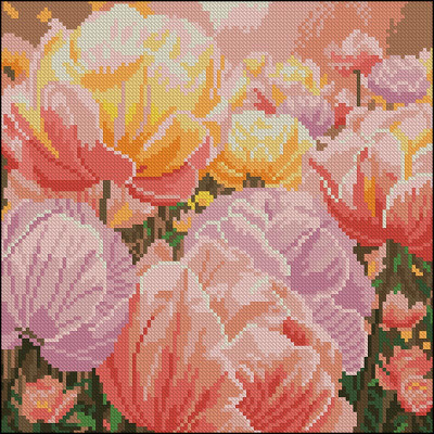 Алмазна картина Strateg Ніжні тюльпани 30x30 см FZ3030-13