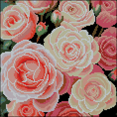 Алмазна картина Strateg Ніжні троянди 30x30 см FZ3030-36