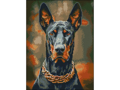 Алмазна картина Strateg Королівський доберман 30x40 см FZ3040-05