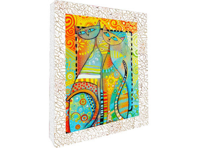 Декупаж на полотні Тварини "Котик" 25x20 см 94704 Декупаж на полотні Тварини "Котик" 25x20 см 94704