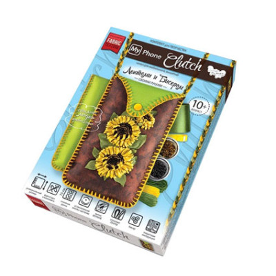 Вишивка стрічками My Phone Clutch Соняшники DankoToys 5581 04 Вишивка стрічками My Phone Clutch Соняшники DankoToys 5581 04