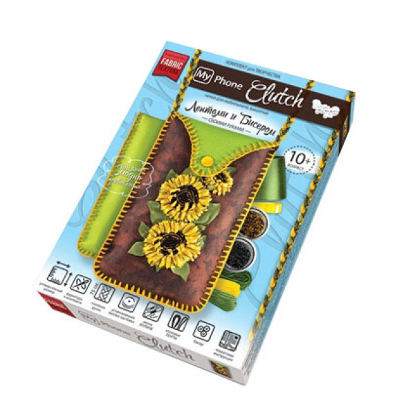 Вишивка стрічками My Phone Clutch Соняшники DankoToys 5581 04 Вишивка стрічками My Phone Clutch Соняшники DankoToys 5581 04