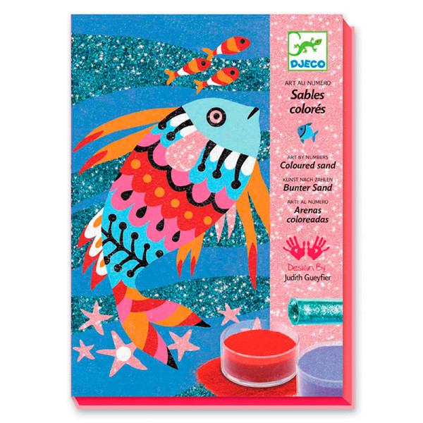 Художній комплект малювання кольоровим піском і блискітками "Райдужні рибки DJ08661
