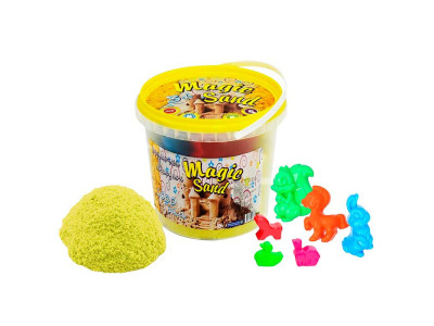 Кінетичний пісок Magic sand жовтого кольору у відрі 1 кг 372-6
