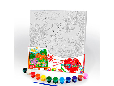 Картина за номерами Danko Toys "Canvas Painting" Динозаври 31 на 31 см PX-07-02