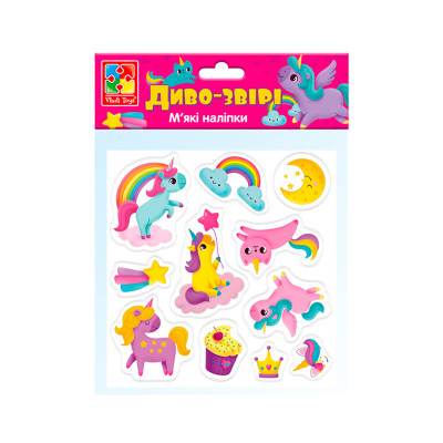 Набір наліпок Vladi Toys М'які наліпки. Диво-звірі м'які VT4210-07