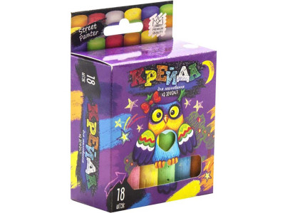 Крейда DankoToys для малювання на асфальті тонка 18 штук MEL-02-04U Крейда DankoToys для малювання на асфальті тонка 18 штук MEL-02-04U