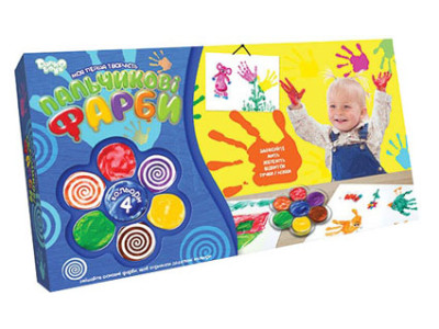 Пальчикові фарби Danko Toys "Моя перша творчість" 4 кольори РК-02-02 Пальчикові фарби Danko Toys "Моя перша творчість" 4 кольори РК-02-02